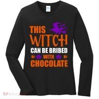 This Witch Can Be Bribed With Chocolate Women's Long Sleeve Shirt thumb 0