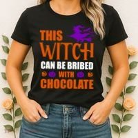 This Witch Can Be Bribed With Chocolate Women's T-Shirt thumb 2
