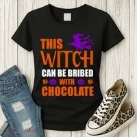 This Witch Can Be Bribed With Chocolate Women's T-Shirt thumb 3