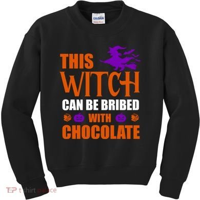 This Witch Can Be Bribed With Chocolate Kids Sweatshirt