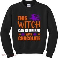 This Witch Can Be Bribed With Chocolate Kids Sweatshirt thumb 0