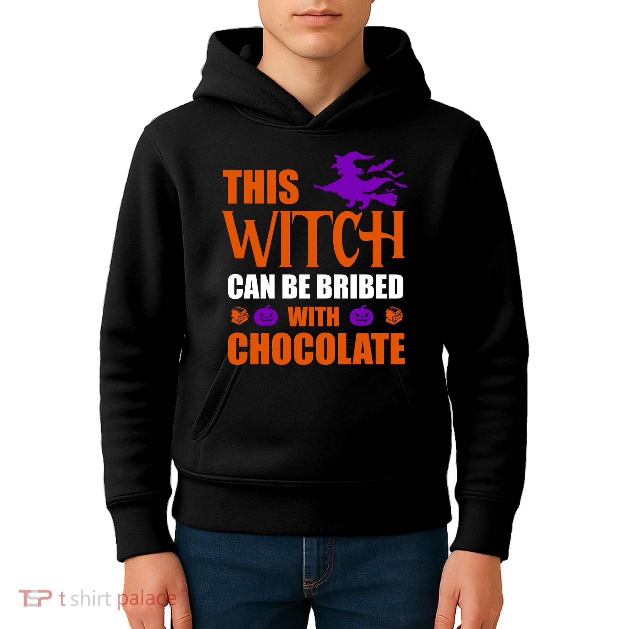 This Witch Can Be Bribed With Chocolate Kids Hoodie