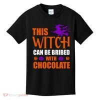 This Witch Can Be Bribed With Chocolate Kids T-Shirt thumb 0