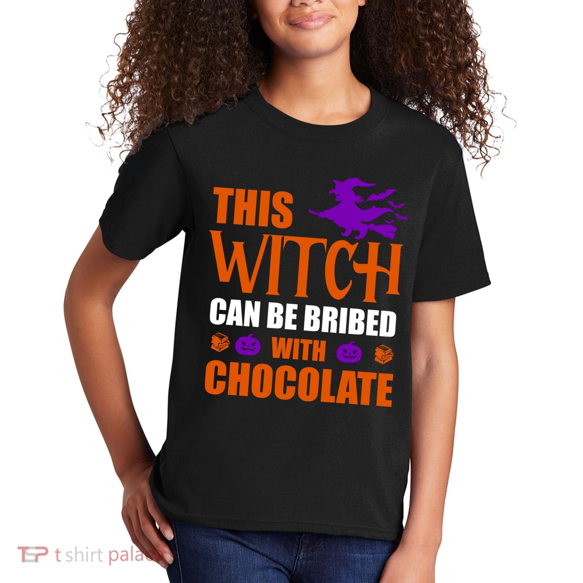 This Witch Can Be Bribed With Chocolate Kids T-Shirt