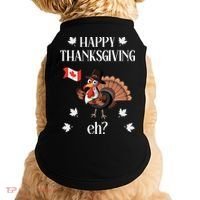 Turkey With Canada Flag Happy Thanksgiving Day Canadian Doggie Tank thumb 0