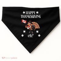 Turkey With Canada Flag Happy Thanksgiving Day Canadian USA-Made Doggie Bandana thumb 0