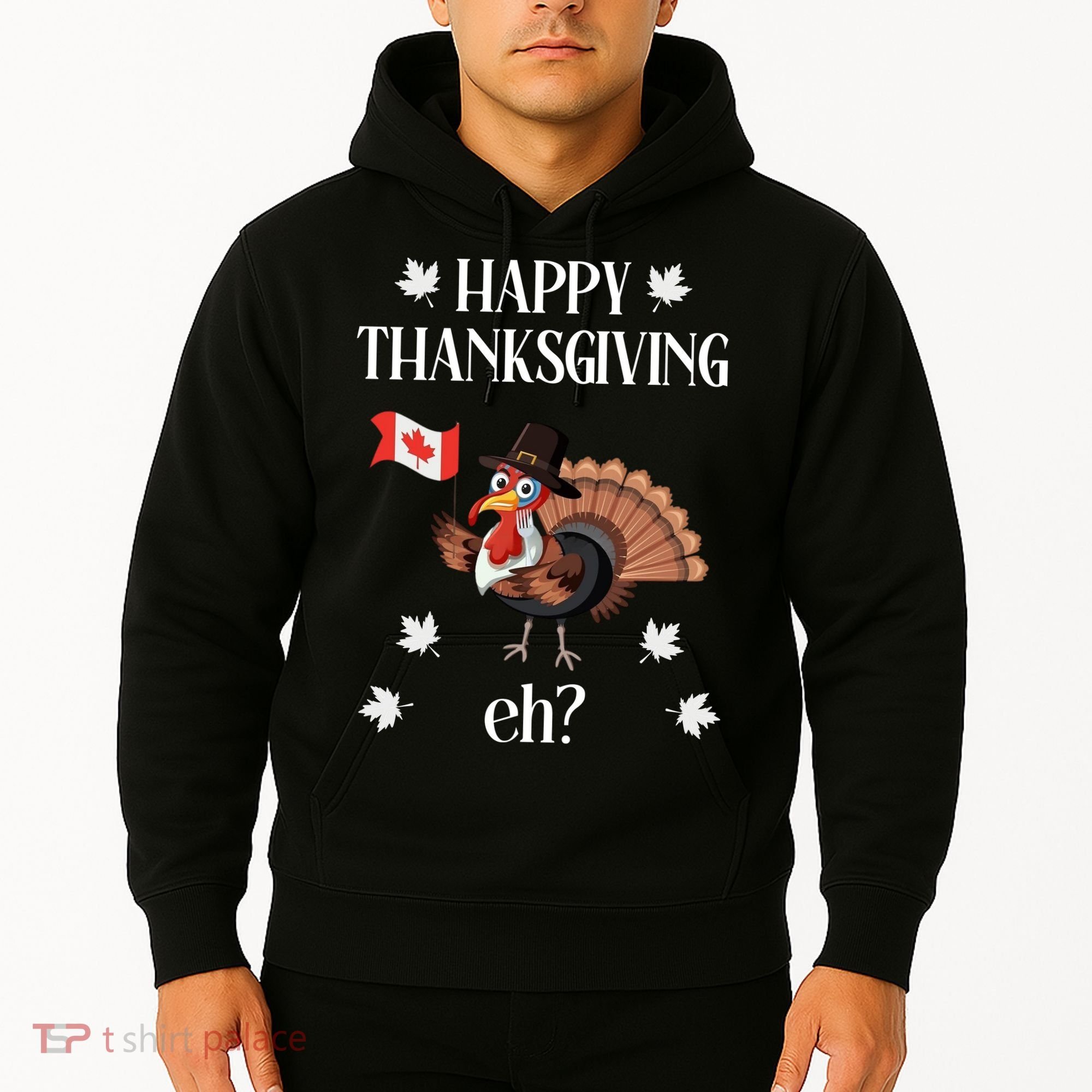 Turkey With Canada Flag Happy Thanksgiving Day Canadian Hoodie