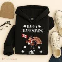 Turkey With Canada Flag Happy Thanksgiving Day Canadian Hoodie thumb 4