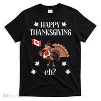 Turkey With Canada Flag Happy Thanksgiving Day Canadian T-Shirt thumb 0