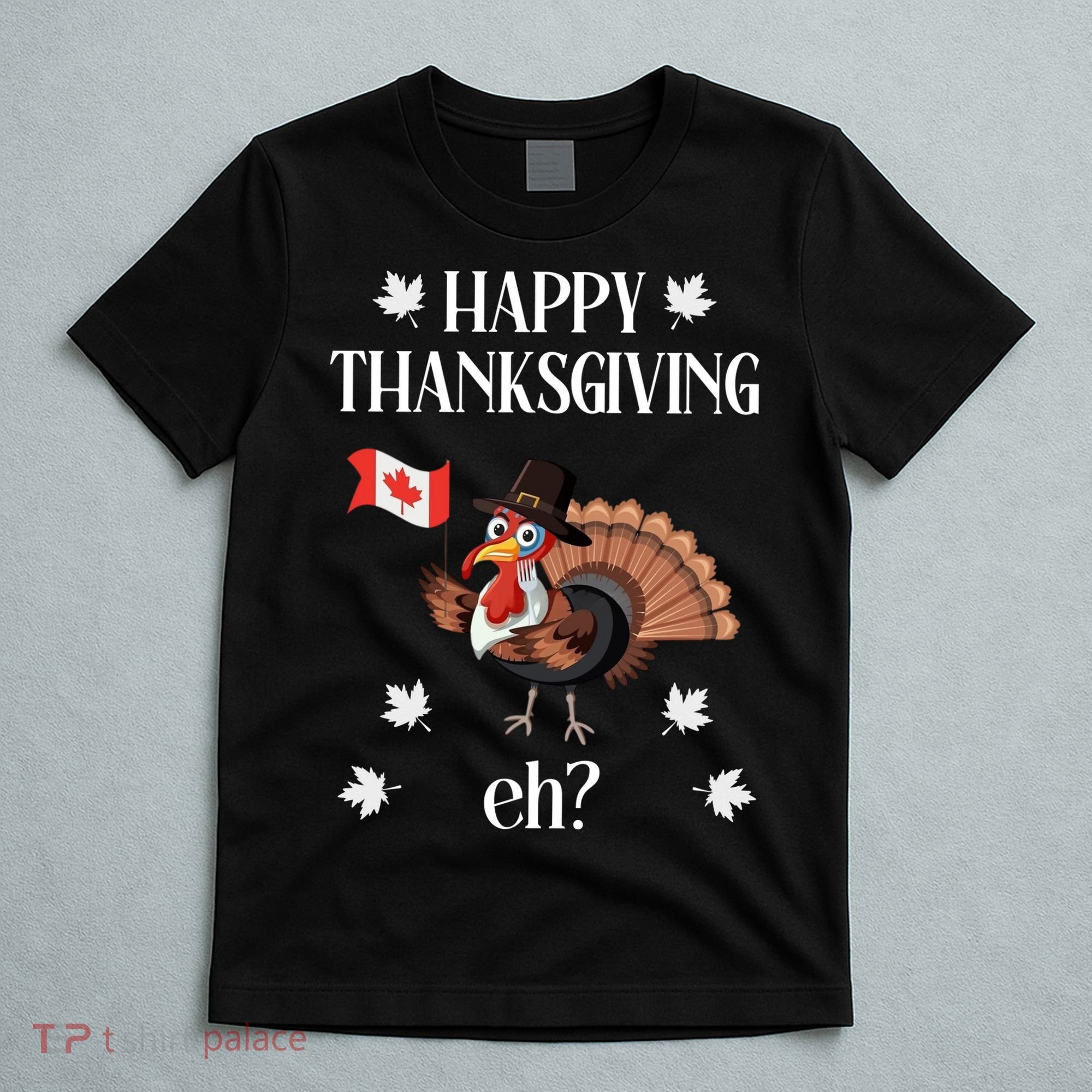 Turkey With Canada Flag Happy Thanksgiving Day Canadian T-Shirt