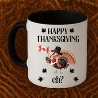 Turkey With Canada Flag Happy Thanksgiving Day Canadian Coffee Mug thumb 2