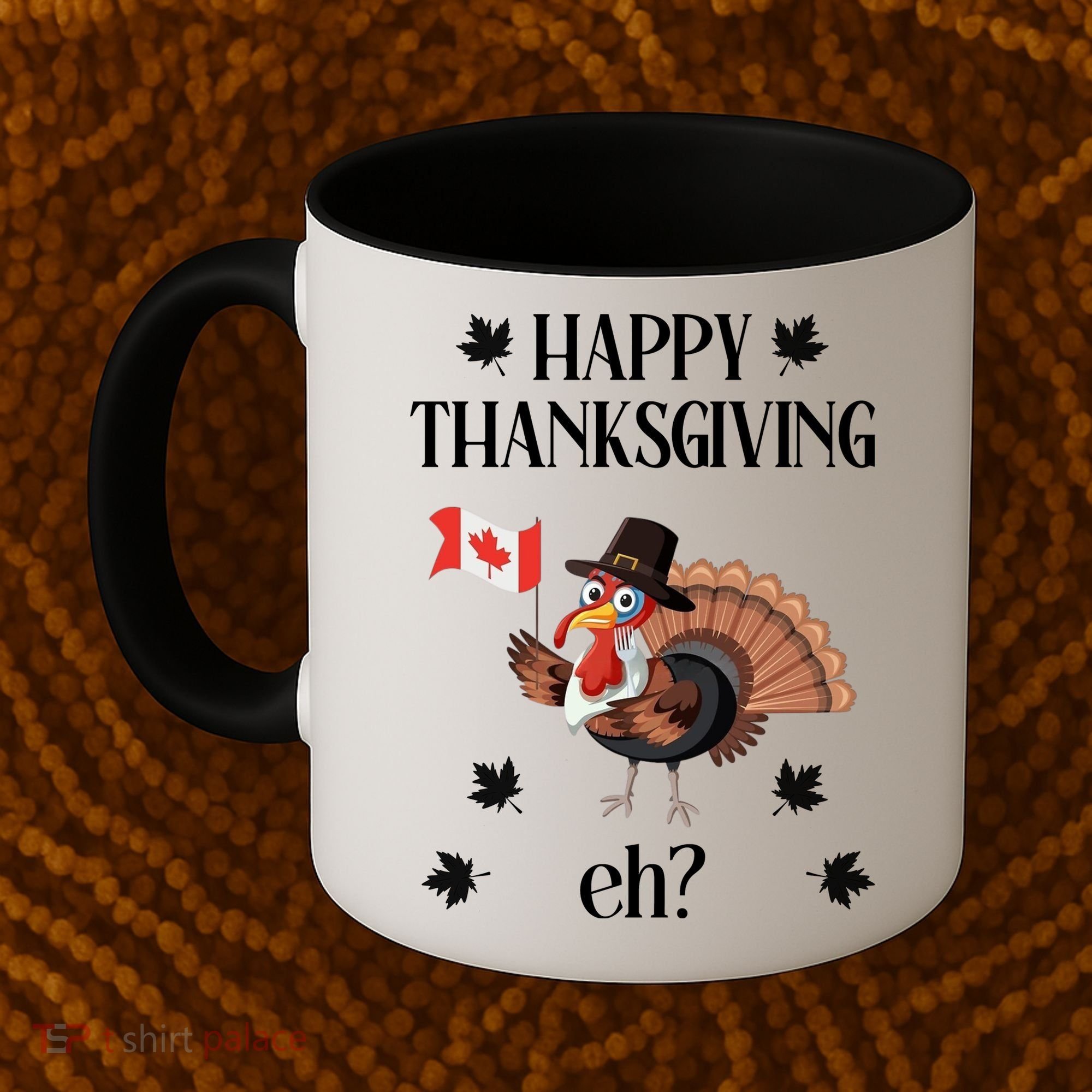 Turkey With Canada Flag Happy Thanksgiving Day Canadian Coffee Mug