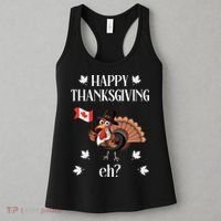 Turkey With Canada Flag Happy Thanksgiving Day Canadian Women's Tank Top thumb 3