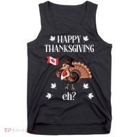 Turkey With Canada Flag Happy Thanksgiving Day Canadian Tank Top thumb 0