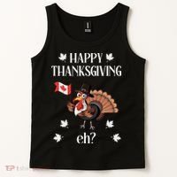 Turkey With Canada Flag Happy Thanksgiving Day Canadian Tank Top thumb 2