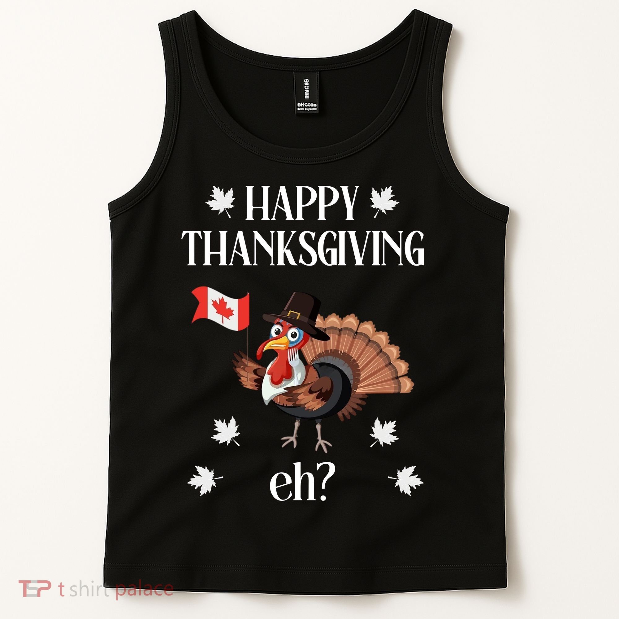 Turkey With Canada Flag Happy Thanksgiving Day Canadian Tank Top