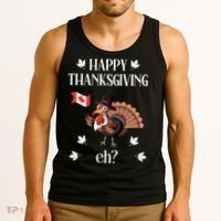Turkey With Canada Flag Happy Thanksgiving Day Canadian Tank Top thumb 3