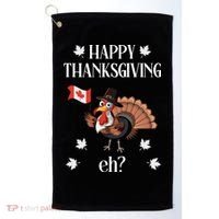 Turkey With Canada Flag Happy Thanksgiving Day Canadian Golf Towel thumb 0