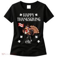 Turkey With Canada Flag Happy Thanksgiving Day Canadian Women's T-Shirt thumb 0