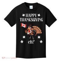 Turkey With Canada Flag Happy Thanksgiving Day Canadian Kids T-Shirt thumb 0