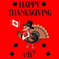 Turkey With Canada Flag Happy Thanksgiving Day Canadian Santa Hat thumb 1