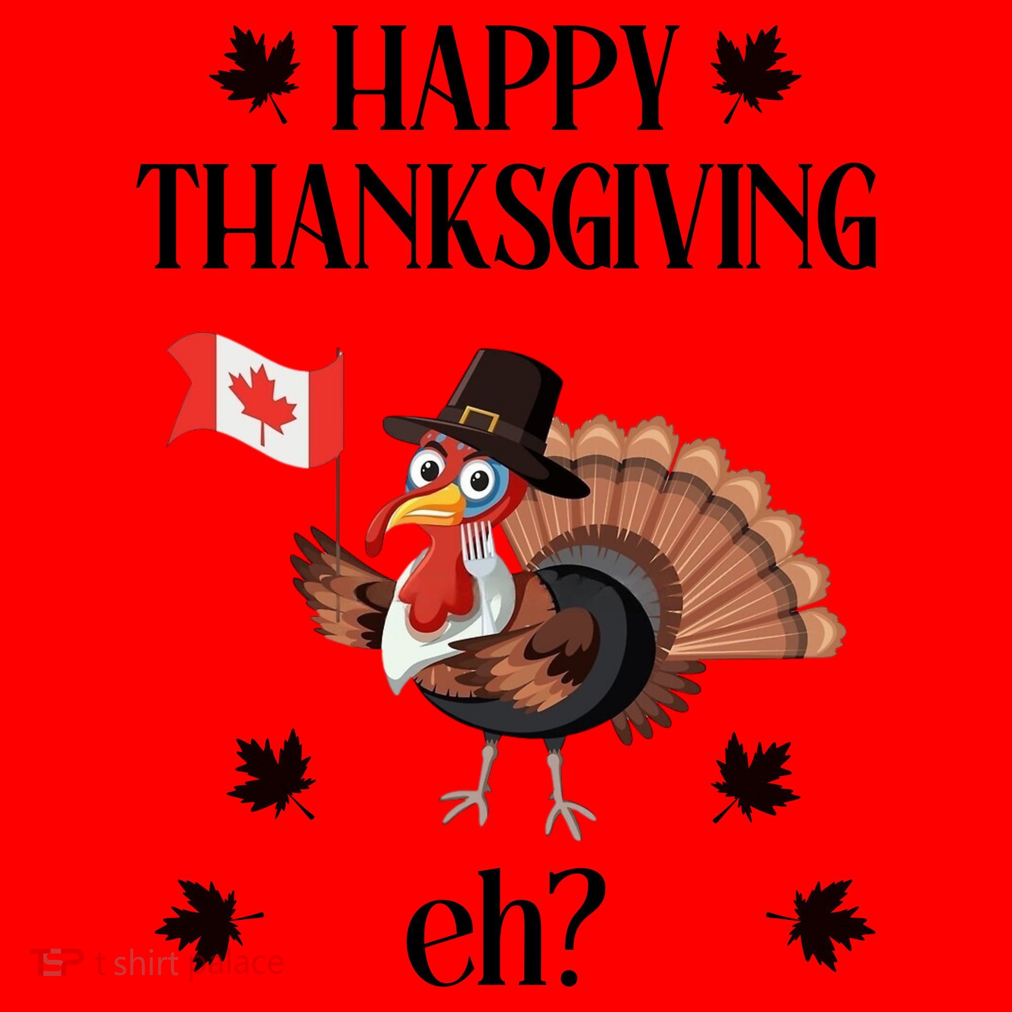 Turkey With Canada Flag Happy Thanksgiving Day Canadian Santa Hat
