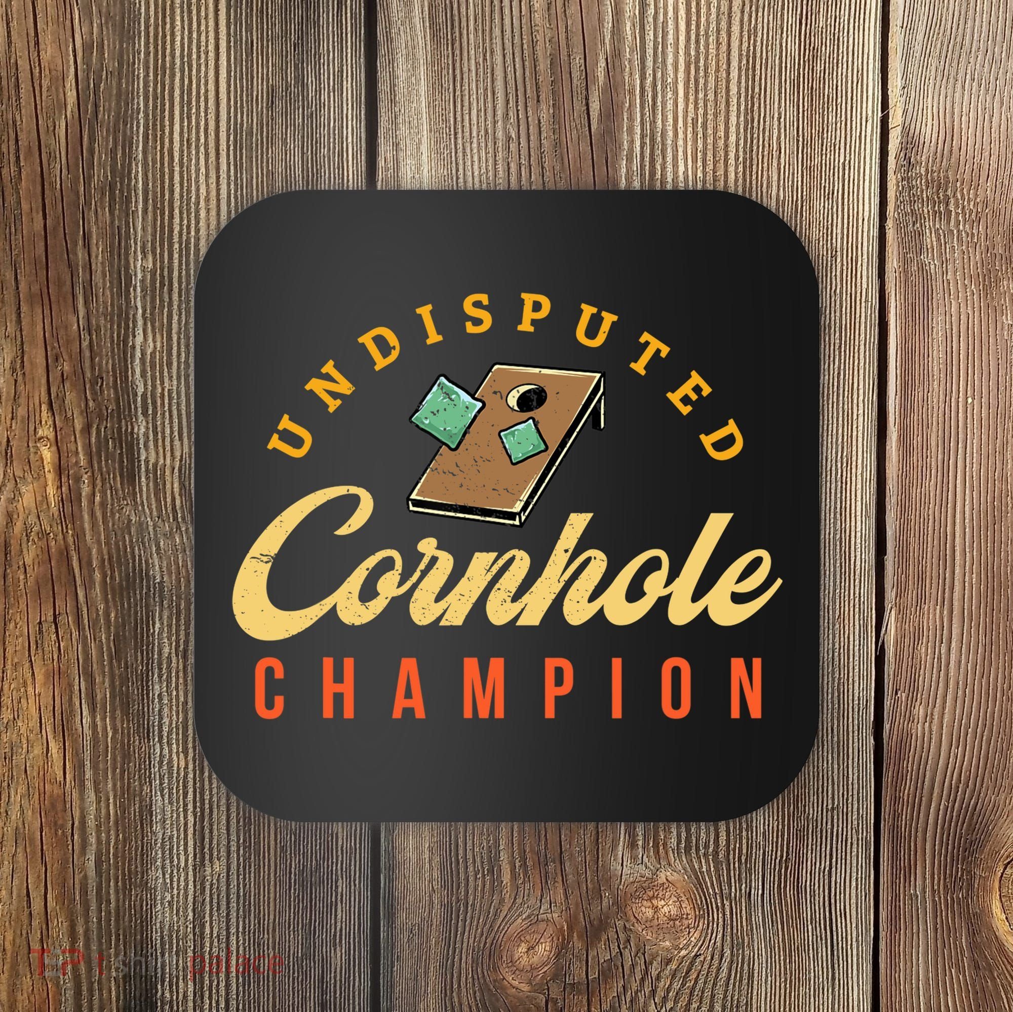 Tournament Win Cornhole Champion Corn Hole Champ Toss Game Coaster
