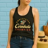 Tournament Win Cornhole Champion Corn Hole Champ Toss Game Women's Tank Top thumb 2