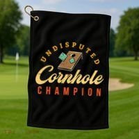 Tournament Win Cornhole Champion Corn Hole Champ Toss Game Golf Towel thumb 1