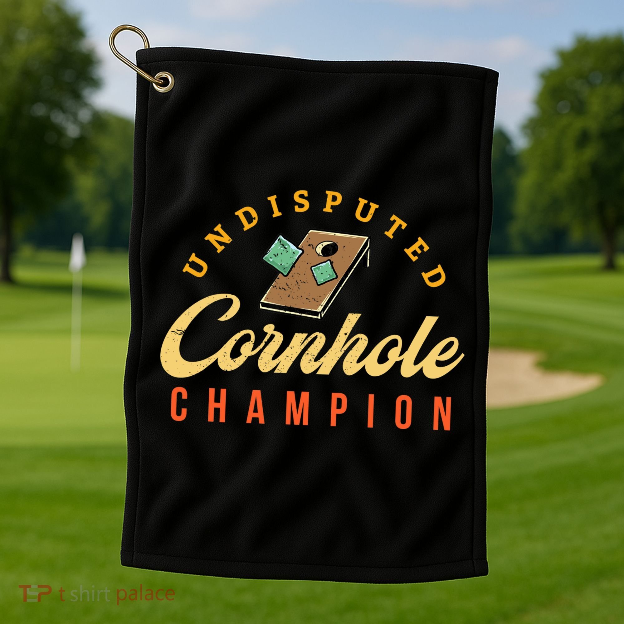 Tournament Win Cornhole Champion Corn Hole Champ Toss Game Golf Towel