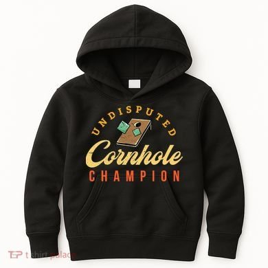 Tournament Win Cornhole Champion Corn Hole Champ Toss Game Kids Hoodie