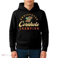 Tournament Win Cornhole Champion Corn Hole Champ Toss Game Kids Hoodie thumb 4