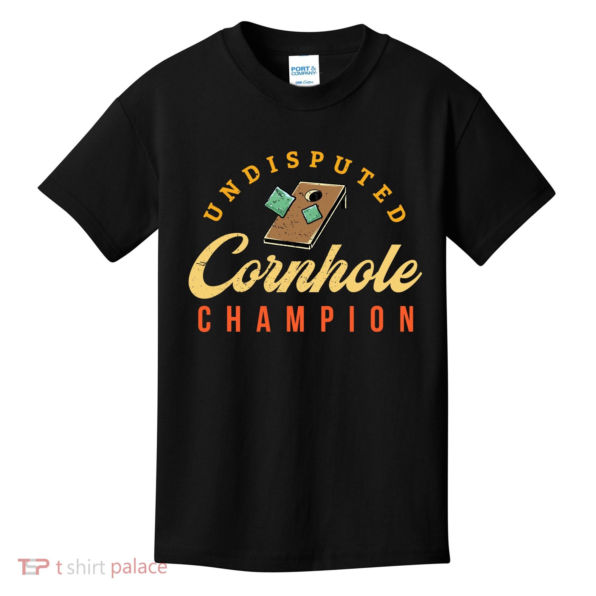 Tournament Win Cornhole Champion Corn Hole Champ Toss Game Kids T-Shirt