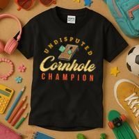 Tournament Win Cornhole Champion Corn Hole Champ Toss Game Kids T-Shirt thumb 3