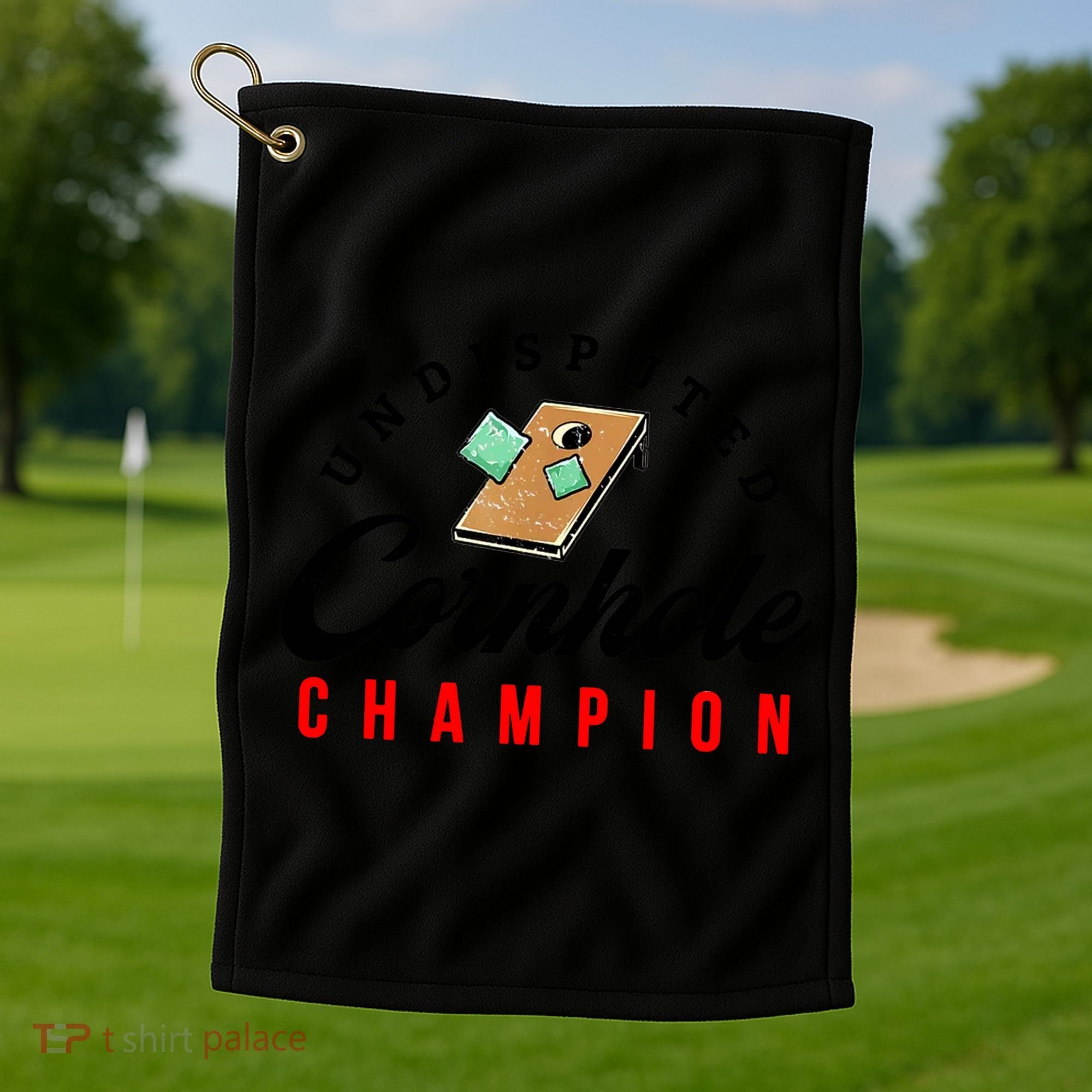 Tournament Win Cornhole Champion Corn Hole Champ Golf Towel