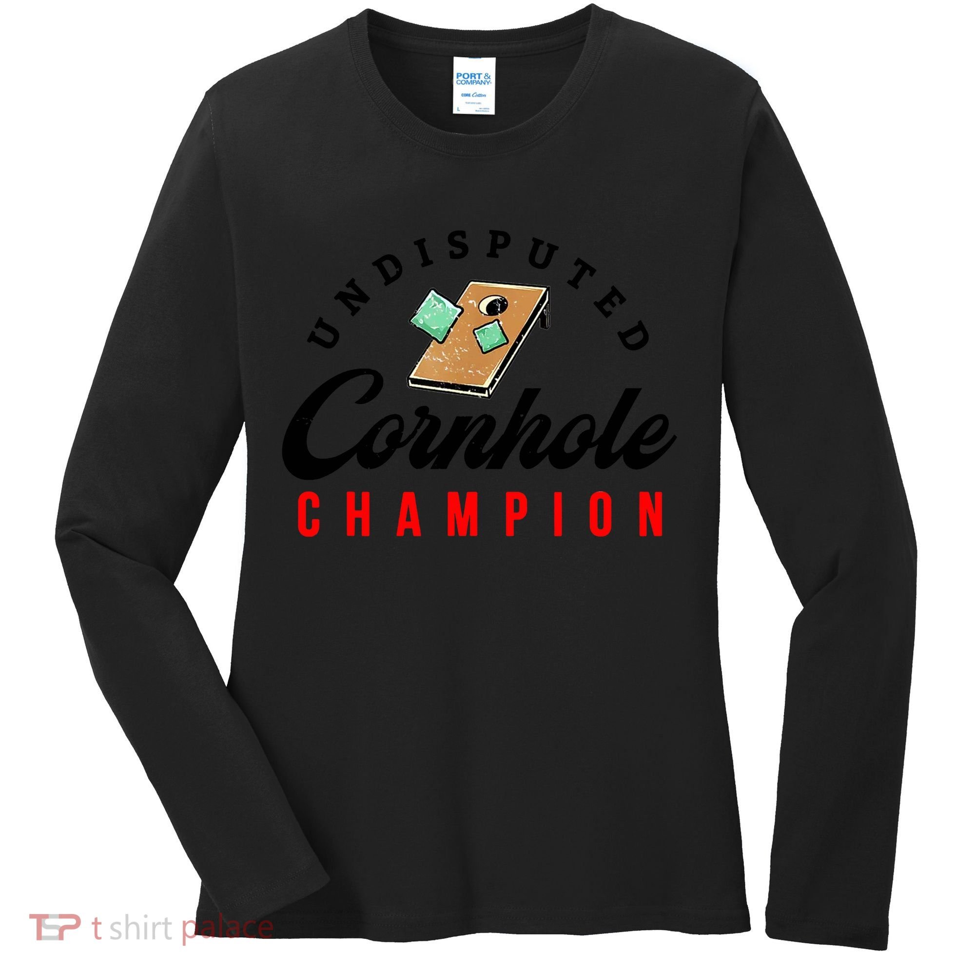 Tournament Win Cornhole Champion Corn Hole Champ Women's Long Sleeve Shirt