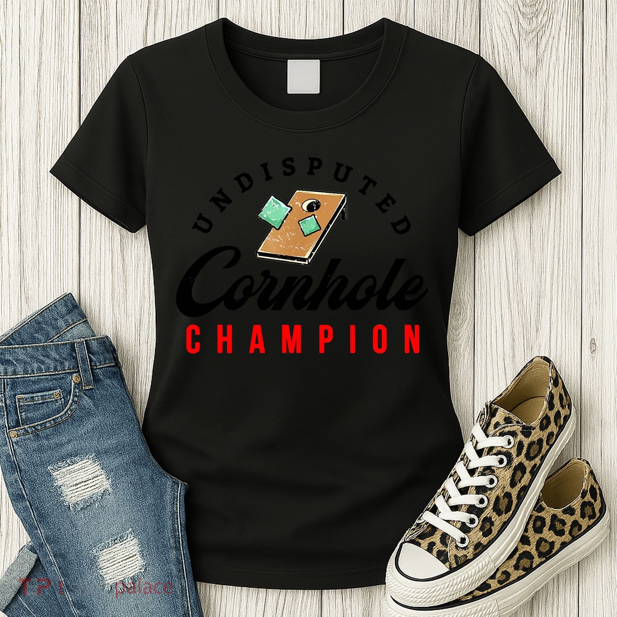 Tournament Win Cornhole Champion Corn Hole Champ Women's T-Shirt