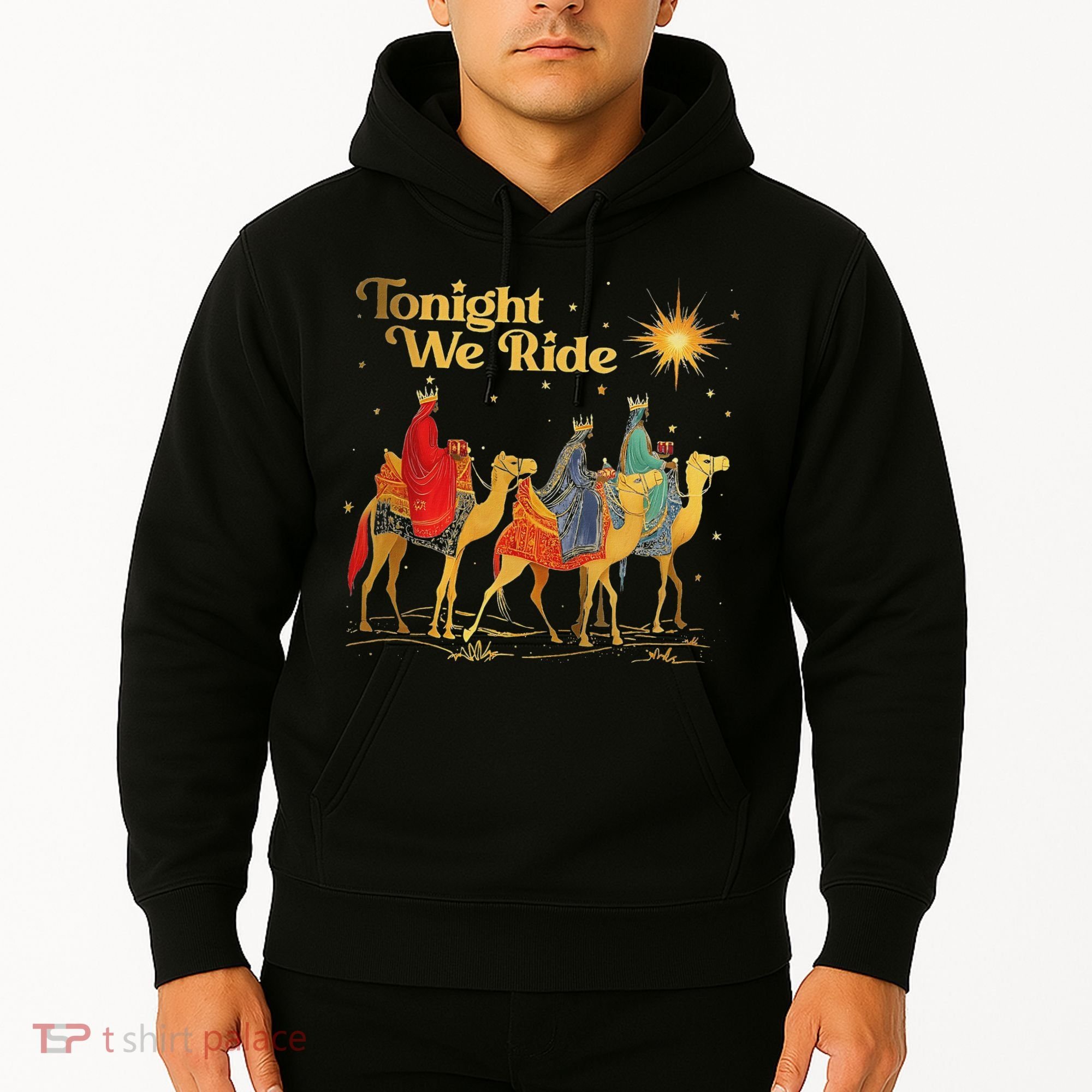 Tonight We Christmas Ride With Camel Ride Christian Hoodie