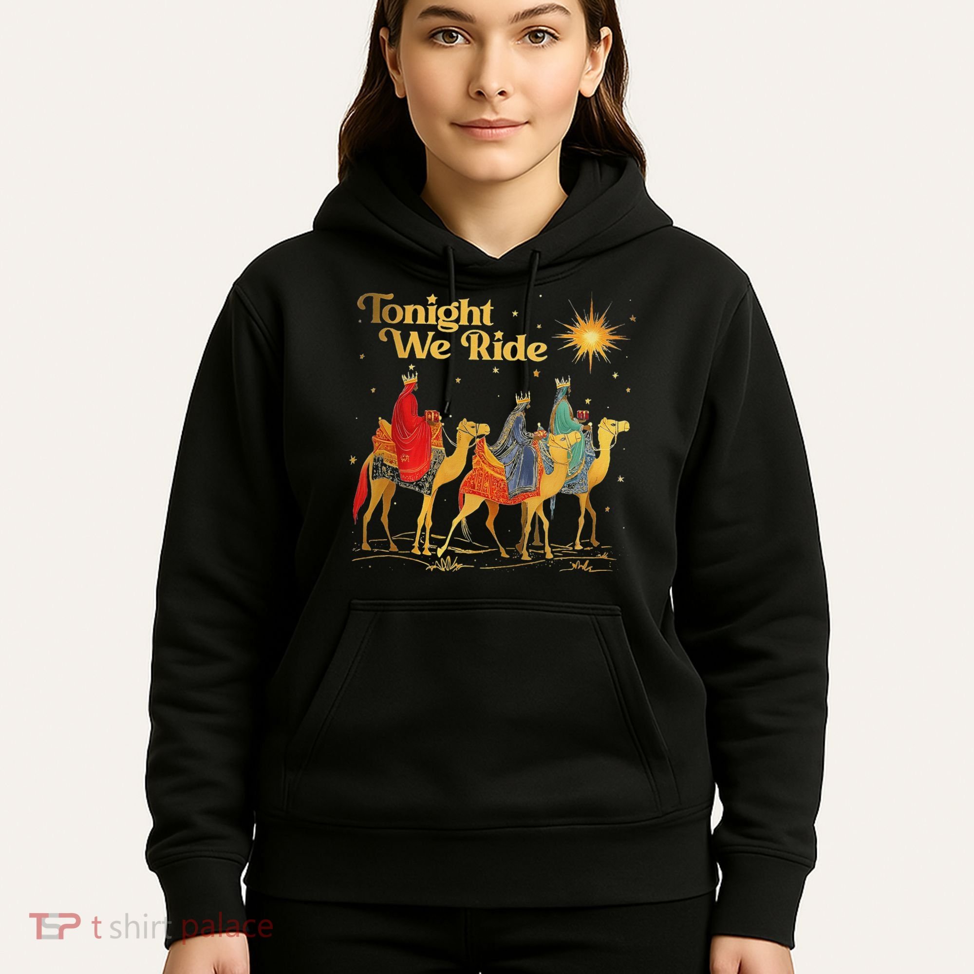 Tonight We Christmas Ride With Camel Ride Christian Hoodie