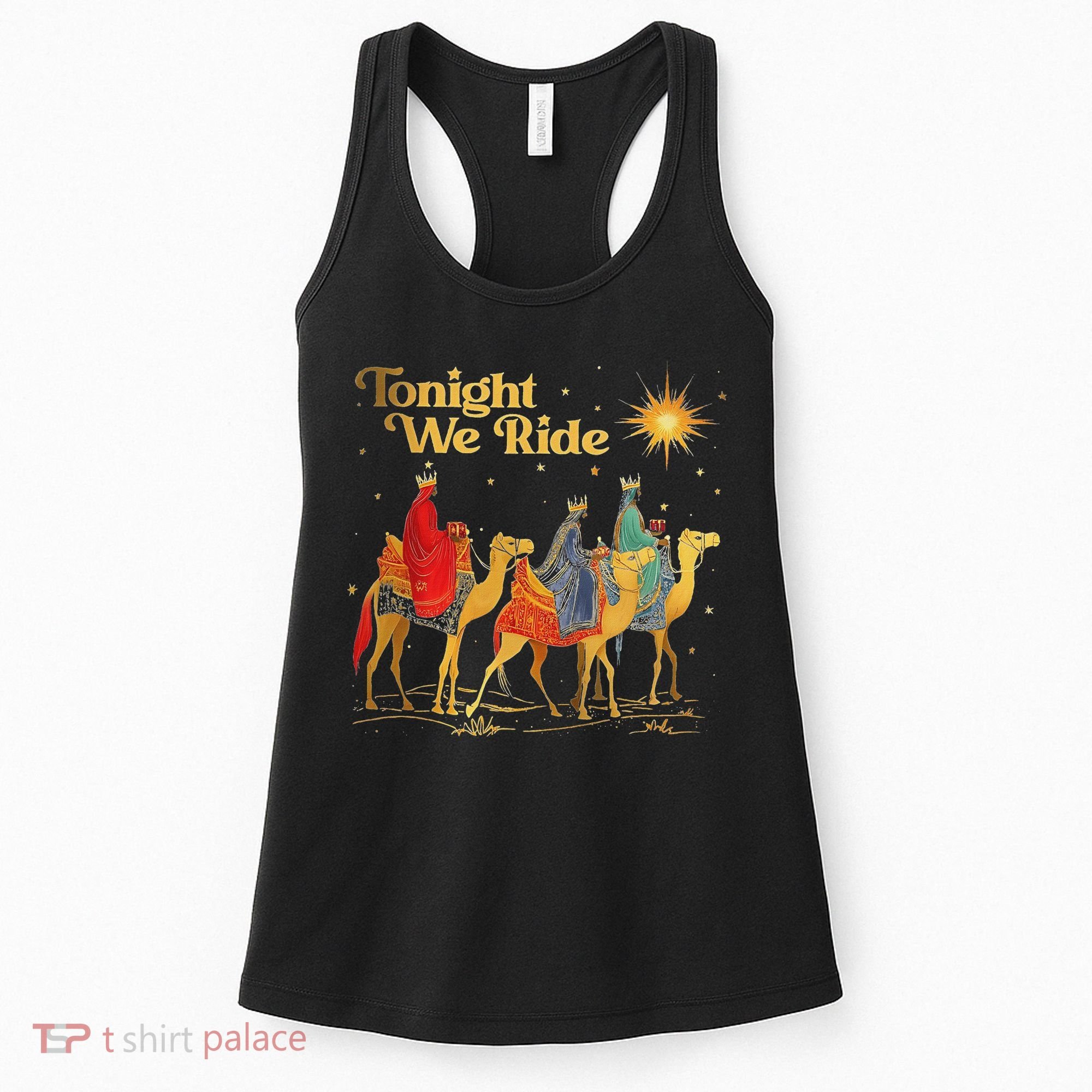Tonight We Christmas Ride With Camel Ride Christian Women's Tank Top