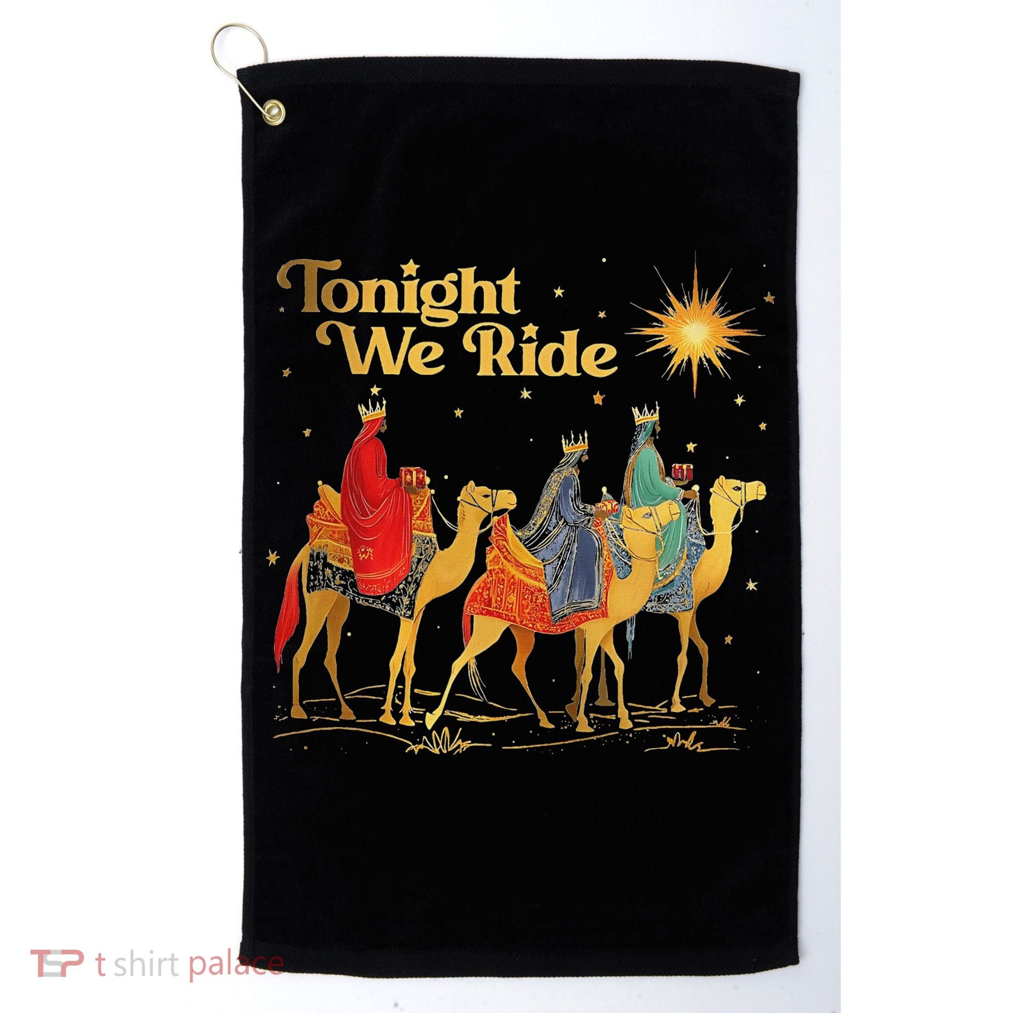Tonight We Christmas Ride With Camel Ride Christian Golf Towel