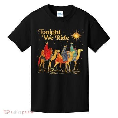 Tonight We Christmas Ride With Camel Ride Christian Kids T-Shirt