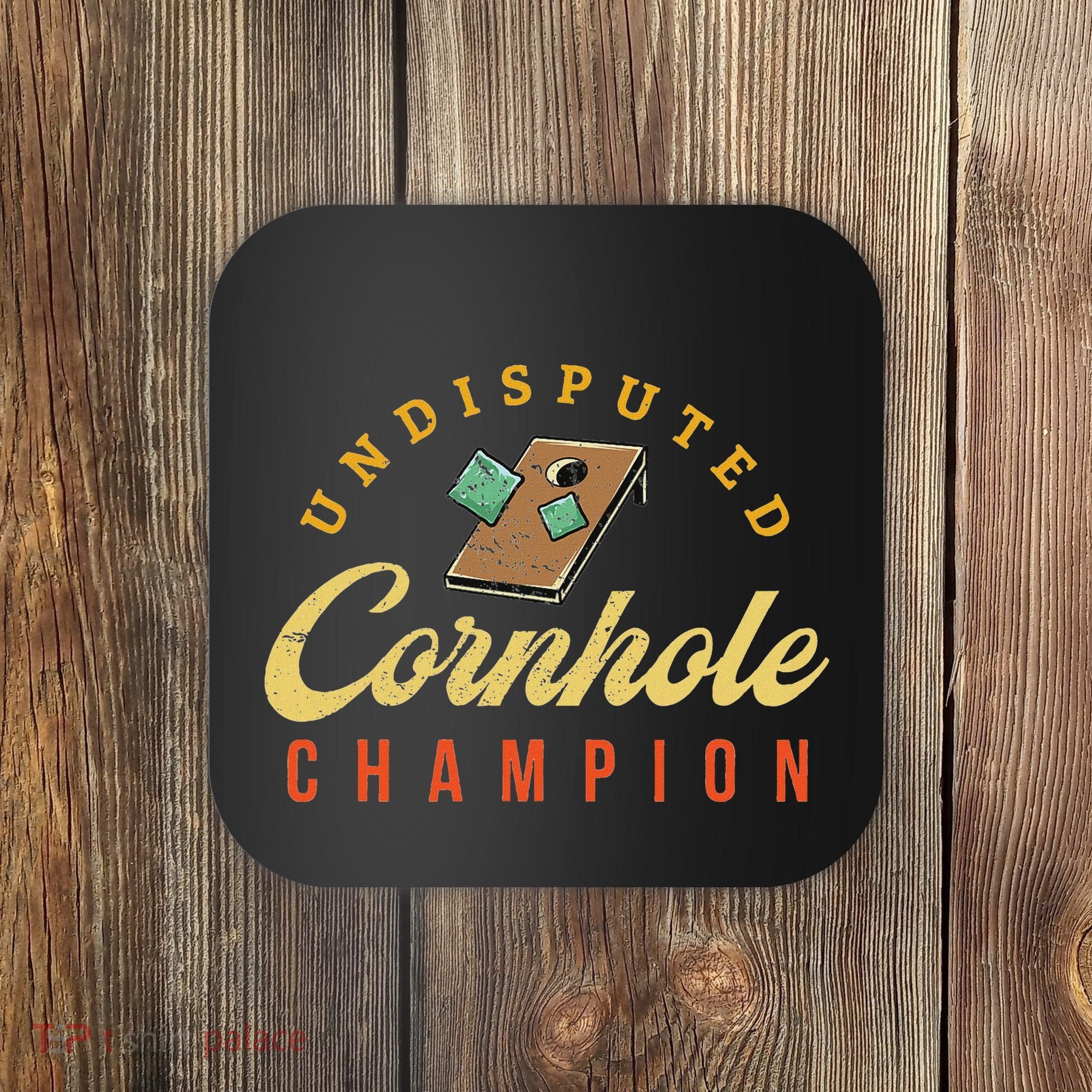 Tournament Win Cornhole Champion Corn Hole Champ Toss Game Coaster