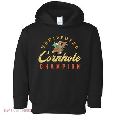 Tournament Win Cornhole Champion Corn Hole Champ Toss Game Toddler Hoodie