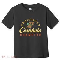 Tournament Win Cornhole Champion Corn Hole Champ Toss Game Toddler T-Shirt thumb 0