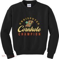 Tournament Win Cornhole Champion Corn Hole Champ Toss Game Kids Sweatshirt thumb 0