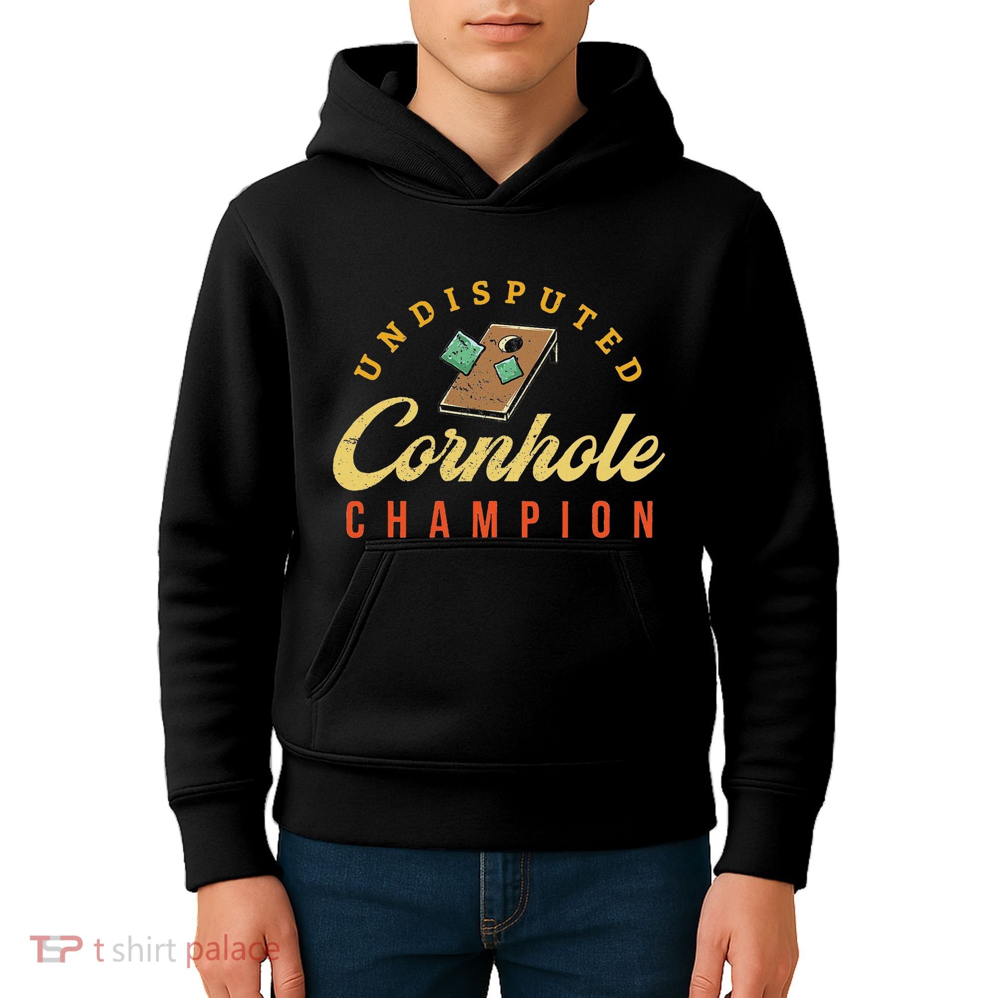 Tournament Win Cornhole Champion Corn Hole Champ Toss Game Kids Hoodie