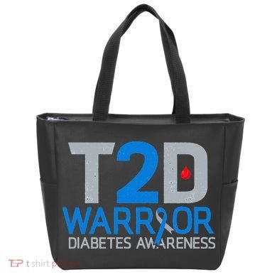 T2D Warrior Diabetes Awareness Type 2 Diabetic Fighter Tote Bag