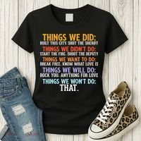 Things We Did Didn't Want Will Won't Do Sarcastic Funny Gift Women's T-Shirt thumb 3