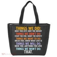 Things We Did Didn't Want Will Won't Do Sarcastic Funny Gift Tote Bag thumb 0